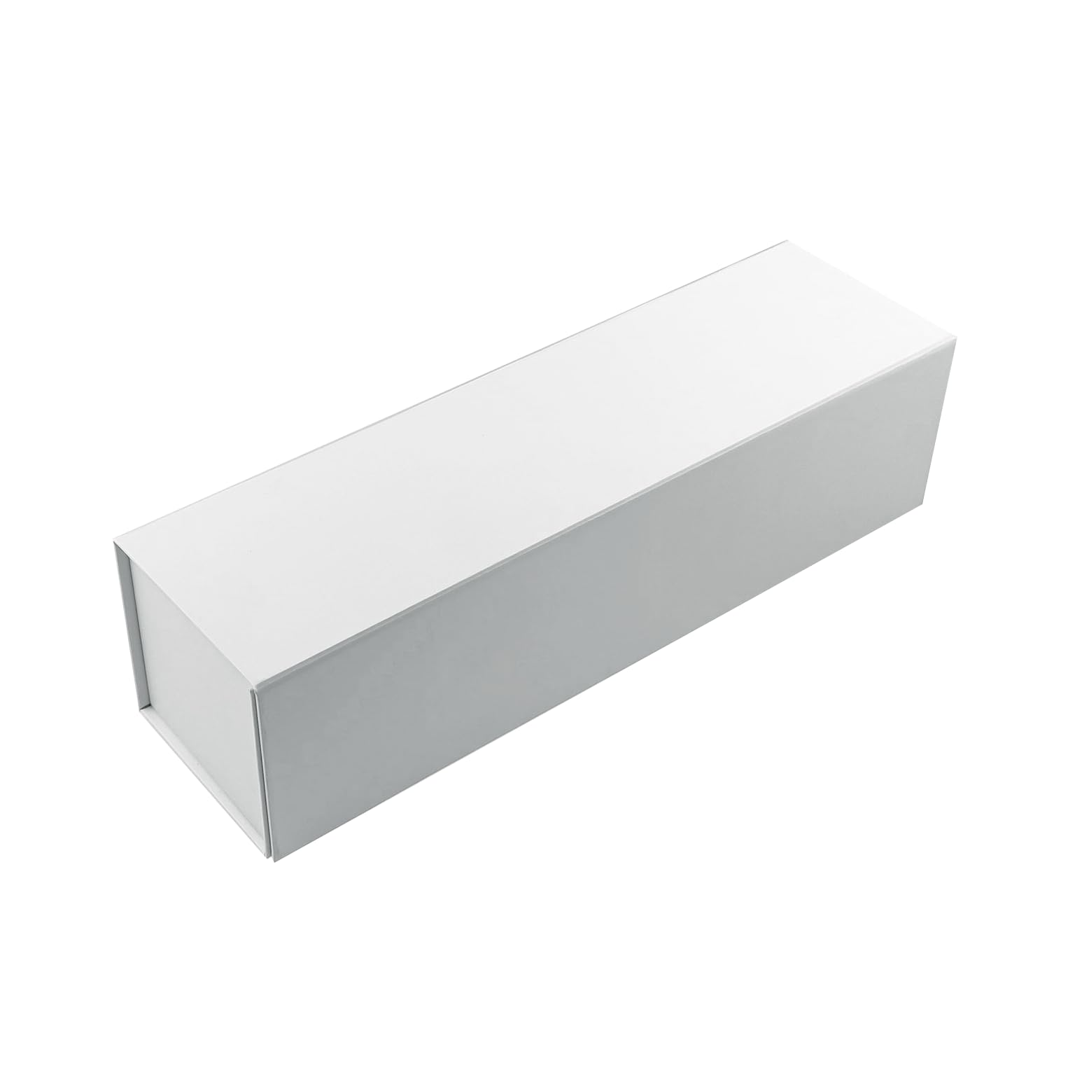 Luxury Black Magnetic Bottle Gift Folding Box with Neck Holder (L34cm x W9cm x H9cm), Anti-scratch Lamination (White)