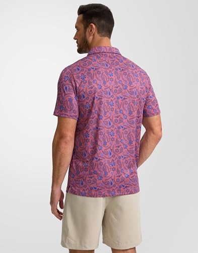 Image of Obla Mens Golf Polo Shirts Short Sleeve Dry Fit Performance Moisture Wicking Casual Print Collared Golf Shirts for Men