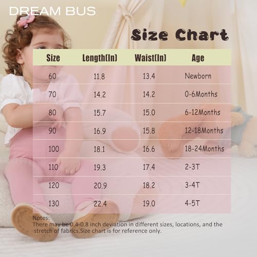 Dream Bus 5 Pack Toddler Girl Pants Baby Girl Solid Ribbed Pants Toddler Girls Bottoms Leggings Newborn Cotton Jogger thumb #5