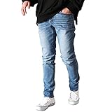 バレッタ スーパーストレッチ スリムパンツ スキニーデニム メンズ スリムデニム メンズ ストレッチ ツイル パンツ スキニーパンツ ブルー Mサイズ