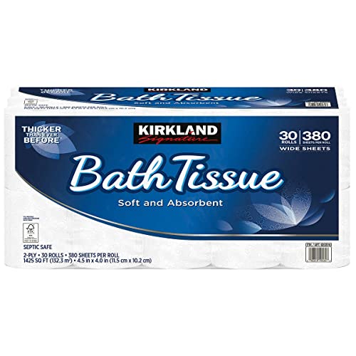 Hogar, Home Kirland Signature - Kirkland Signature - Papel de baño, 2 capas, 380 hojas, 30 rollos