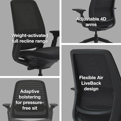 Image of Steelcase Series 2 Ergonomic Office Chair, Carpet Floors, Licorice