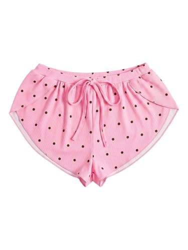 Image of MakeMeChic Women's Pajama Bottoms Floral Print Tie Front Micro Short Side Slit Summer Lounge Shorts