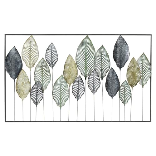 Artiss Wall Art for Living Room, Hanging Sculpture Modern Large Arts Home Decor, Leaf Tree of Life Framed Decoration Room Décor Bedroom Metal Design with 2 Wall-mounted Brackets Black