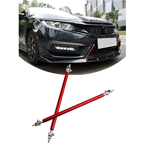 Tiousmoky Splitter Strut Rods Adjustable 6"-9" Front Splitter Support Rods For Bumper Lip Splitter 2Pc [Red] #TOP11