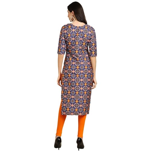 Pinkmint Women's Crepe Digital Print Straight Kurta Pack Of 6 [Cr-369-338-329-337-366-341-M]