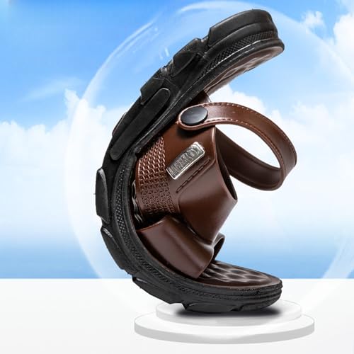 Men's Leather Fashion Sandals Open Toe Slingback Adjustable Ankle Straps Non-Slip Soft Comfortable Slide Sandals Slip-On Beach Sandals4