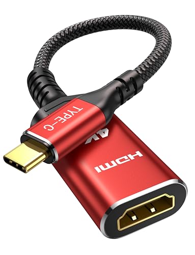 Highwings USB C HDMI Adapter 4K@60Hz, USB Type-C auf HDMI Adapter Thunderbolt 3/4 Kompatibel f&uuml;r iPhone 17/16/15 Pro/Plus/Max, f&uuml;r MacBook Pro/Air, f&uuml;r iPad Pro/Air, f&uuml;r Surface, f&uuml;r Galaxy S10/9 Rot