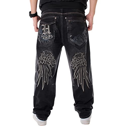 VOLYMOON Y2k Baggy Wide Leg Jeans for Men Grunge Vintage