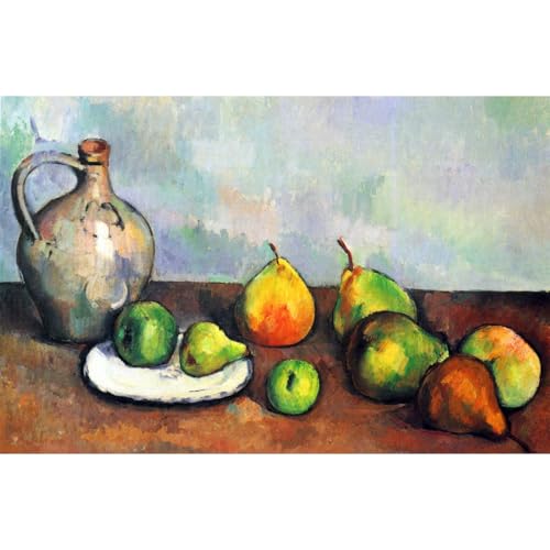 Toile Cézanne Nature morte pot fruits 61x45 cm tableau impression ARTICULOZY
