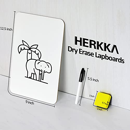 Dry Erase Lapboards, HERKKA 32 Pack Double Sided Dry Erase Lap Boards 9 x 12.5 Inch, 32 Markers, 32 Erasers, Small Dry Erase Boards for Students Classroom Teacher Supplies by HERKKA - Image 2