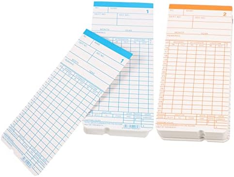 NUSITOU 1 Set Attendance Punch Card Overtime Format Time Cards Employee Work Starter Time Clock Time Cards Sheets Office Supply Double-Sided Attendance Cards Pocket Office Punch Clock
