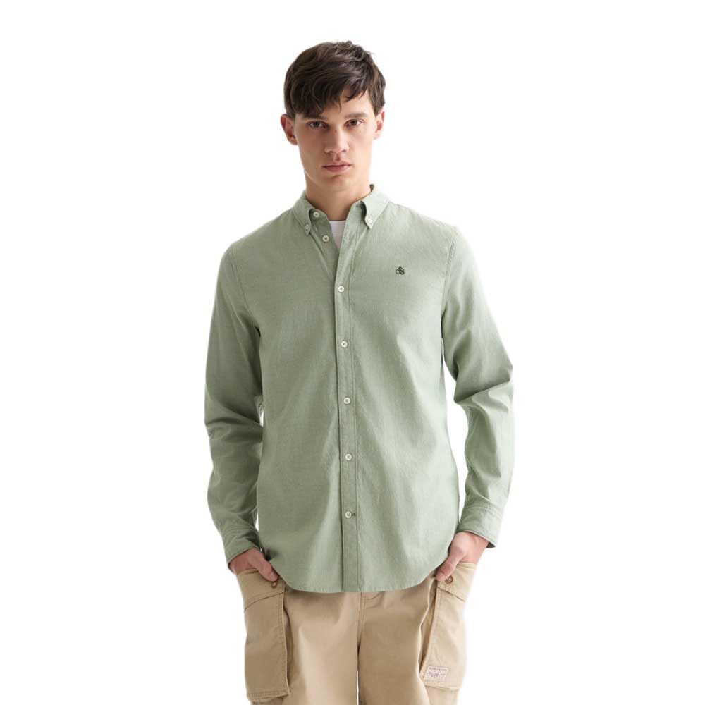 SCOTCH & SODA Mens Oxford Shirt, Garden Green 300, XL UK