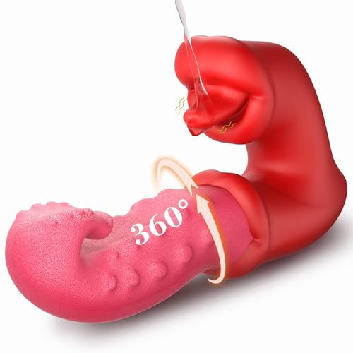 Rose Tongue Viboators Toys 10x Vibration & Sucking Modes Clitotial Sucker with Tongue 360 Swing Y1211