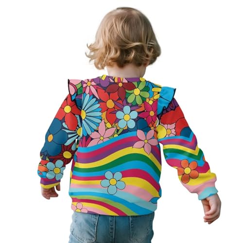 Toddler Girl Crewneck Long Sleeve Sweatshirt Casual Loose Comfy T-Shirt Breathable Soft Lightweight Athletic Tops2