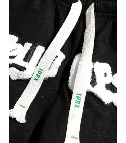 INVACHI Men's Letters Embroidery Shorts Casual Elastic Waist Drawstring for Men Corduroy Shorts Men3