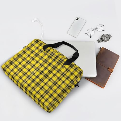 Funda para Portátil 15.6" con Asa y Correa Amarillo Cuadros miniatura 7