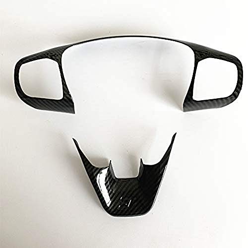 Aoile - Cubierta para volante de coche con marco de botón de control ABS para Ford Focus 2019, Large + small carbon fibers high-end