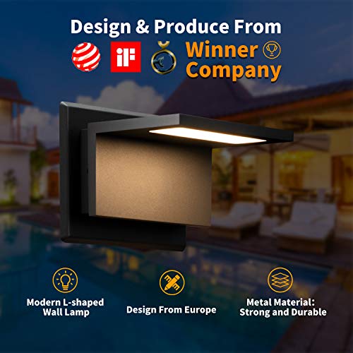 Inowel Wall Light Outdoor Led Wall Mount Lamp Modern Wall Sconce Lighting Lantern Fixture Grey Aluminum Lights For Porch Front Door Garden Yard Patio Ip54 Waterproof 10W 680Lm 3000K #TOP3