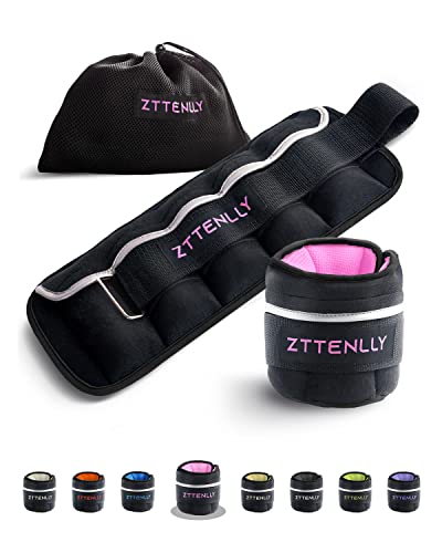 ZTTENLLY Adjustable Ankle Weights 1 To 2/5/10/20 LBS Pair with Carry Bag - Breathable Fabrics, Reflective Trim - Strength Training Leg Wrist Arm Ankle Walking Weights Sets for Women Men Kids…