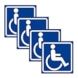 Handicap-Aufkleber für Auto – 4 Stück, 11,9 x 11,9 cm, selbstklebend, wasserfest, für Autozubehör, Handicap-Aufkleber, Abziehbilder | für Busparkplatz, Restaurant, Hotel, Haus, Hof, Rasen, Außenbereic