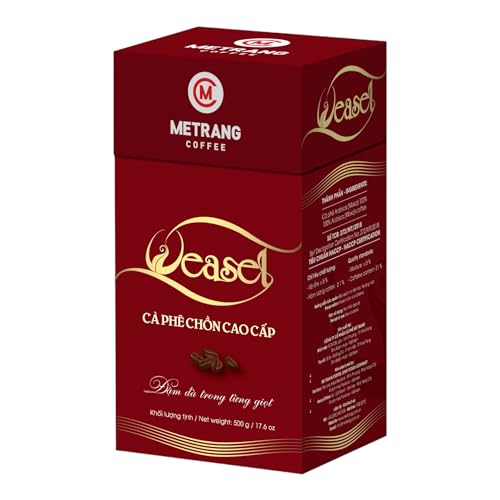 PREMIUM CHON WEASEL Ground Coffee METRANG 17.6 OZ, 100% Arabica, Medium Roasted Ground Coffee, Analogue of Kopi Luwak Coffee, Gift Package, NO GMO, Made in Vietnam, Vietnamese Coffee