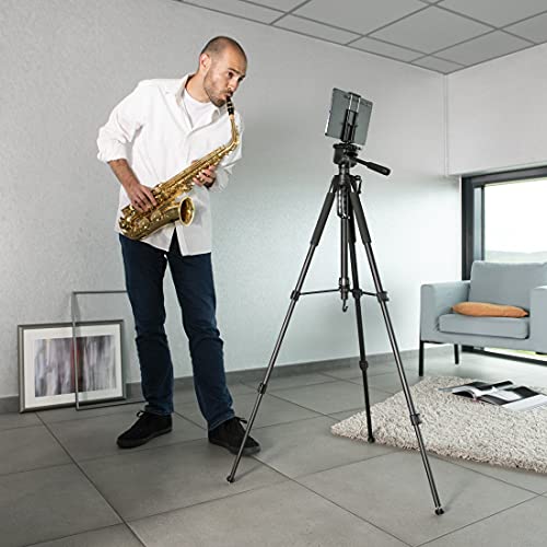 Hama Stativ Kamera "Action 170 3D" (Tripod mit 62-170cm Höhe, Fotostativ inkl. Handy-Halterung und Tablet-Halterung, Dreibeinstativ mit 3-Wege-Kopf, Spiegelreflexkamera Stativ mit Tasche) schwarz – Bild 8