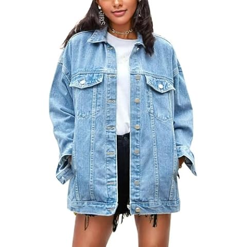 Omoone Women's Oversized Denim Jacket Cover