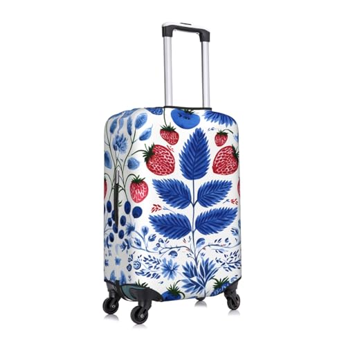 Strawberry And Blueberry Elastic Travel Luggage Cover, Washable Spandex Suitcase Protector, Anti-Scratch Fits 18-32 Inch3