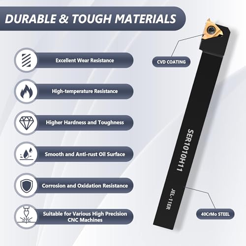VeYocilk 21PCS Indexable Lathe Turning Tools Set 1/2" 12mm Shanks,7Pcs Metal Turning Tool Holders & 14Pcs Carbide Inserts for Turning,Grooving,Threading,Boring bar,and Cutting Tool 6 VeYocilk 21PCS Indexable Lathe Turning Tools Set 1/2" 12mm Shanks,7Pcs Metal Turning Tool Holders & 14Pcs Carbide Inserts for Turning,Grooving,Threading,Boring bar,and Cutting Tool - Image 6