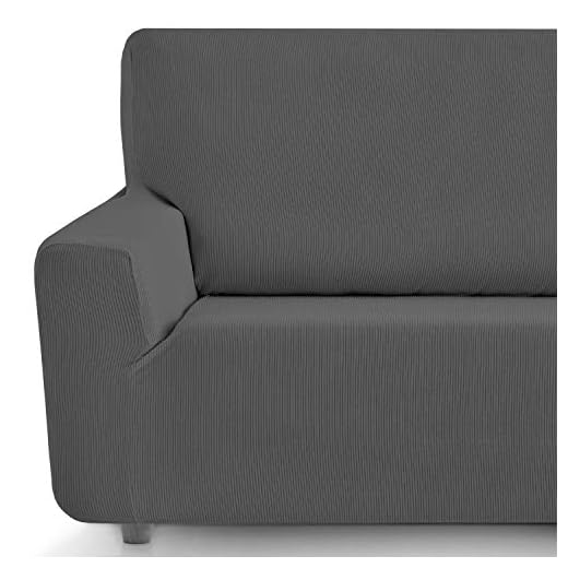 Eiffel Textile Funda Sofa Elastica Protector Adaptable Rústica Sofá, Gris, 4 Plazas (230-270 cm)