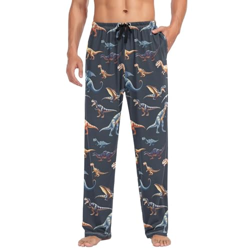 Dinosaurs Black Men's Pajama Pants for Men Lounge Pants Pajama Bottoms Soft Long Sleep Pant Lightweight