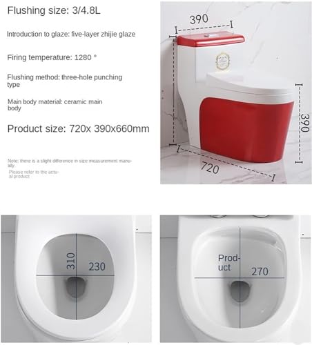 Inodoro cerámico sifónico, inodoro de una pieza con doble descarga, altura universal moderna y silenciosa para baño en casa u hotel color D350mm miniatura 2