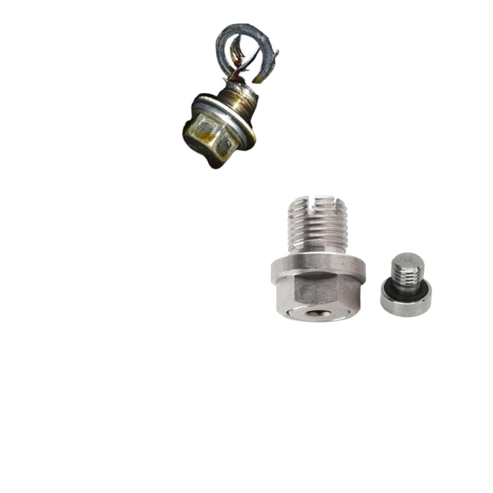 Kit di Riparazione della Filettatura della Coppa dell'olio autofilettante in Acciaio Inossidabile con Tappo di Scarico Piggyback e Chiave Esagonale per Motori automobilistici