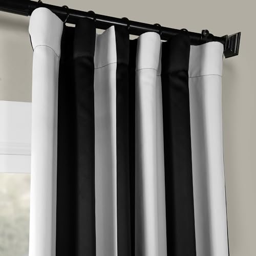 HPD Half Price Drapes BOCH-KC43-84 Stripe Blackout Room Darkening Curtain (1 Panel), 50 X 84, Awning Black & Fog White - Image 4