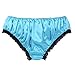 YiZYiF Men's Feminine Panties Silky Satin Lingerie Sissy Knickers Panties Blue Medium