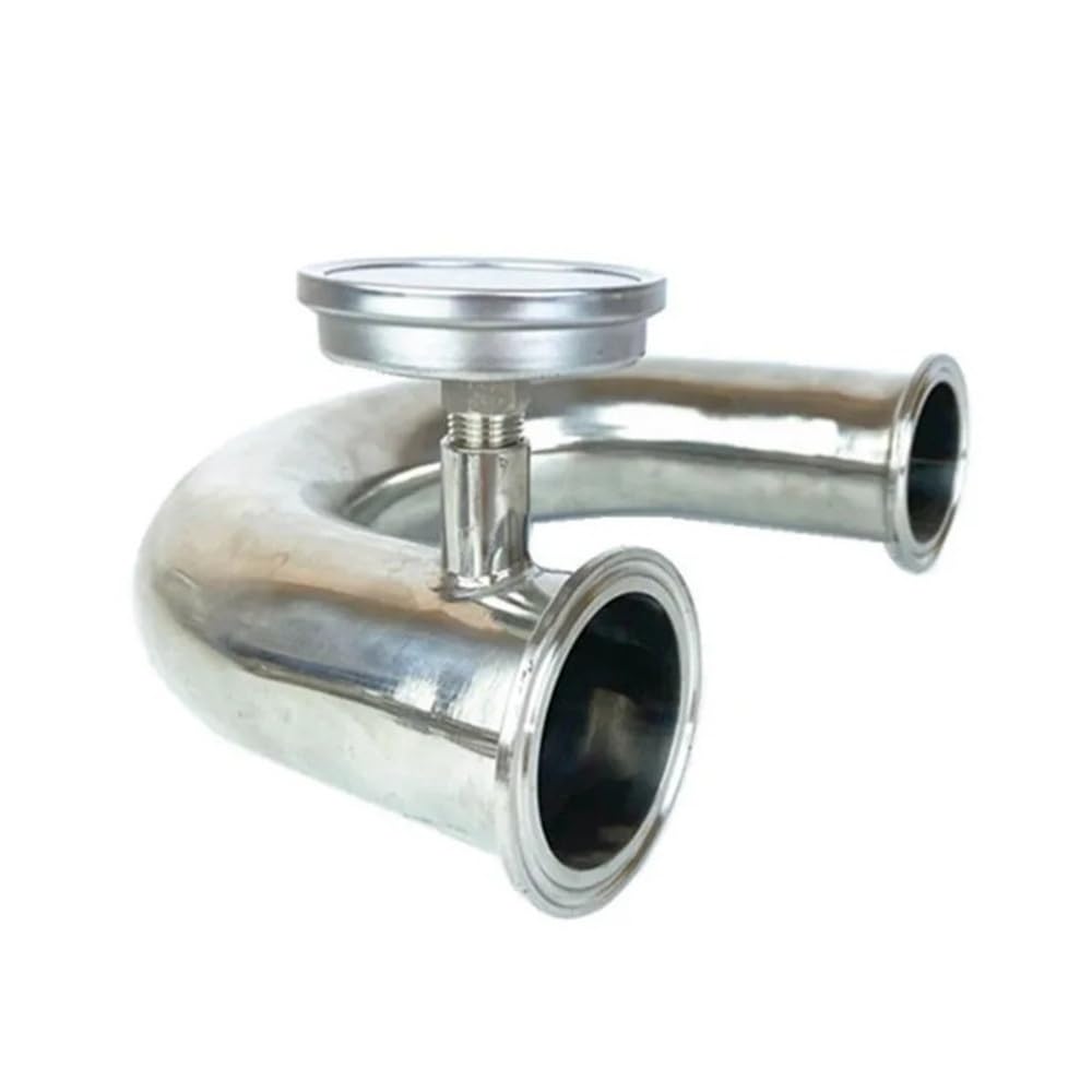 Yjqhody Black 304 Fitting 1Pc Od50.5mm Ss304 Stainless U Type Elbow Connector, 1.5 Inch 38Mm Tri Clamp Sanitary Fitting Spliter, Joint(Black)