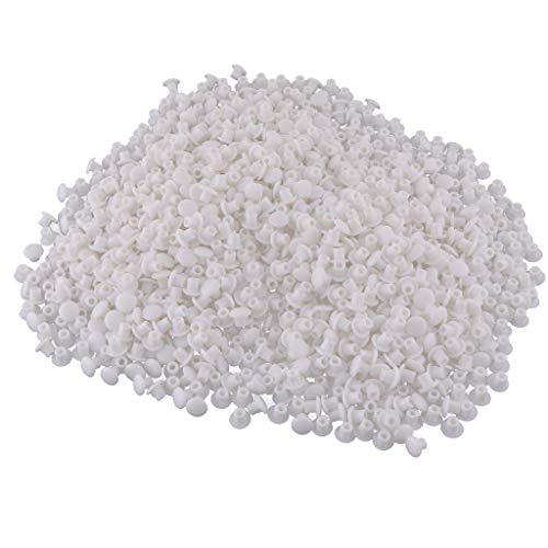1000 piezas de tapones de pl�stico para muebles, armarios, armarios, bisagras, agujeros de 5 mm, color blanco, como se describe
