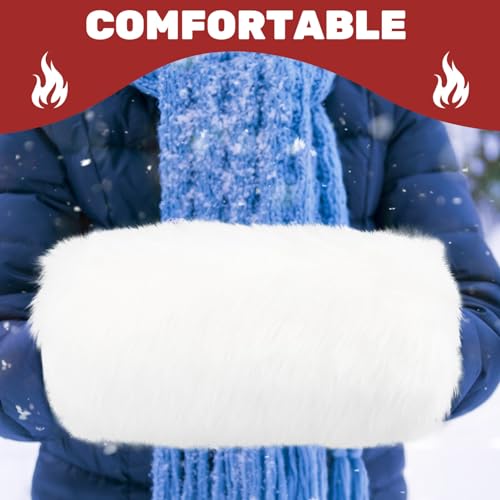 image for LIOOBO Faux Fur Hand Muffs: Women Winter Warmer Gloves, Warm Winter Mu