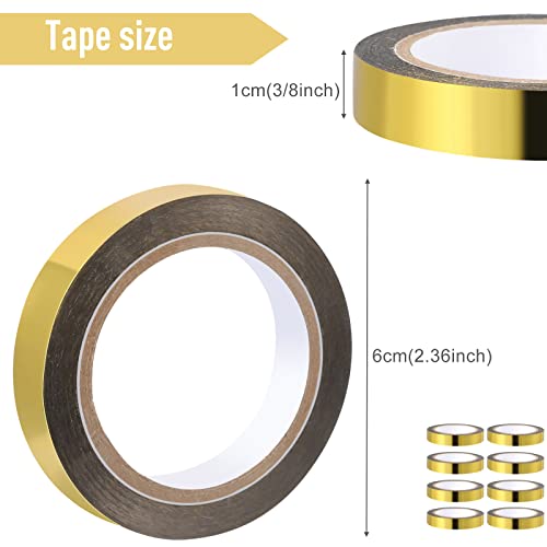 Outus Gold Tape Graphic Tape Metallic Mirror Tape Diy Graphic Tape Metallic Mirror Wrapping For Crafts Decoration, 3/8 Inch X 22 Yards (Gold, 4 Rolls) #TOP1