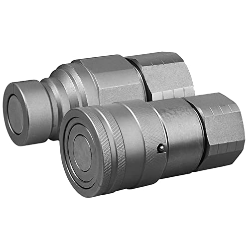 1/2" Skid Steer Bobcat Flat Face Hydraulic Quick Connect Couplers w Dust Caps,1/2" NPT Thread+ 1