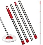 Qulable Spin Mop Replacement Handle - 4-Section 30" to 58" Mop Handle Replacement Stick Compatible w