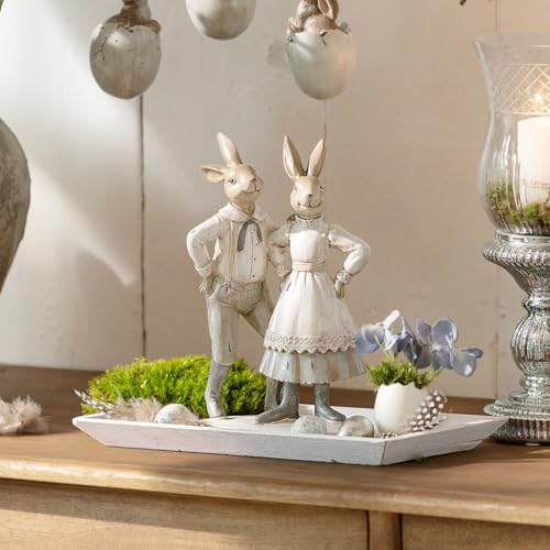 Lapins en résine peints à la main Loberon décor d'exception