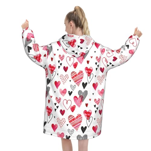 Sweat couverture flanelle unisexe à motifs cœur cadeau idéal - 3