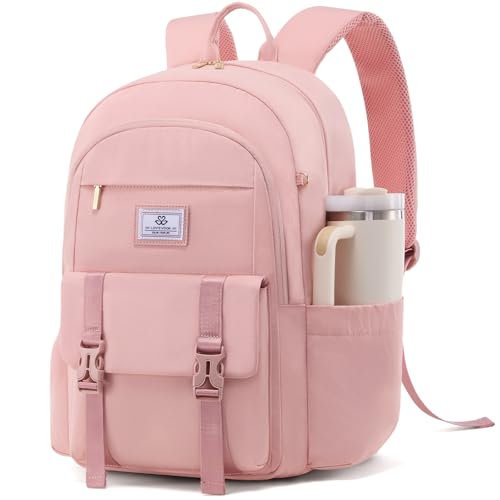 LOVEVOOK School Backpack for Girls Boys,Bookbag for Teen with Pouch Pocket for Large Capacity Cup, Waterproof School Bookbag, Preppy Backpack Travel Daypack with 15.6 inch Laptop Compartment