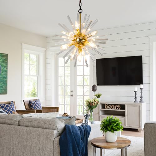 Image of Vezzio Gold Crystal Chandelier Light Fixtures