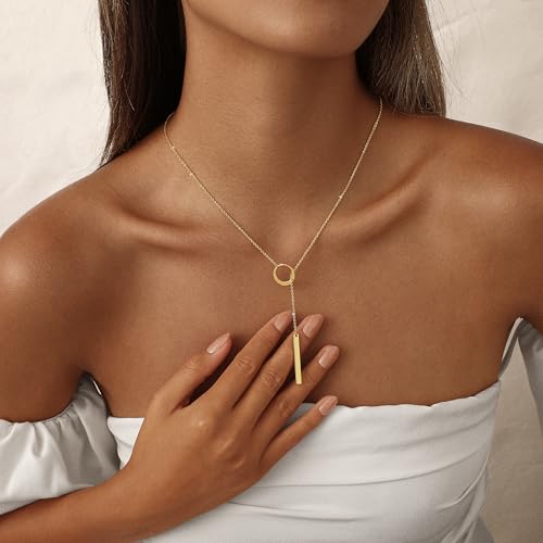 Gold Necklace for Women Stack Diamond Pendant 14K Gold Plated Dainty Charm Choker Necklace Adjustable for Women Layered Trendy CZ Jewelry Set Gifts3
