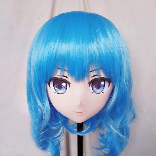 Amazon.co.jp: (KM580)Blue Wig Cosplay Kigurumi Maskレジンコスプレ