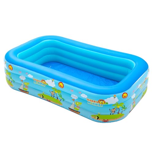 Piscina Inflable con Estampado Animal Print Piscina Hinchable Familiar Piscina Hinchable Adolescente Summer Piscina Inflable Antideslizante para Trasero jardín balcón（Color: Azul）