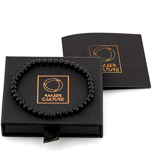 Image of Amber Culture Amber Stretch Bracelet - Handmade 5mm Beads 100% Baltic Natural Baltic Amber Stone - Unisex with Gift Box Multiple Colors